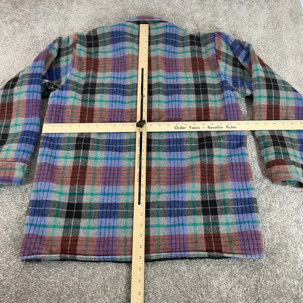 Five Brother Flannel Shirt Mens Large Shacket Quilted Lined Snap‎ Buttons Plaid